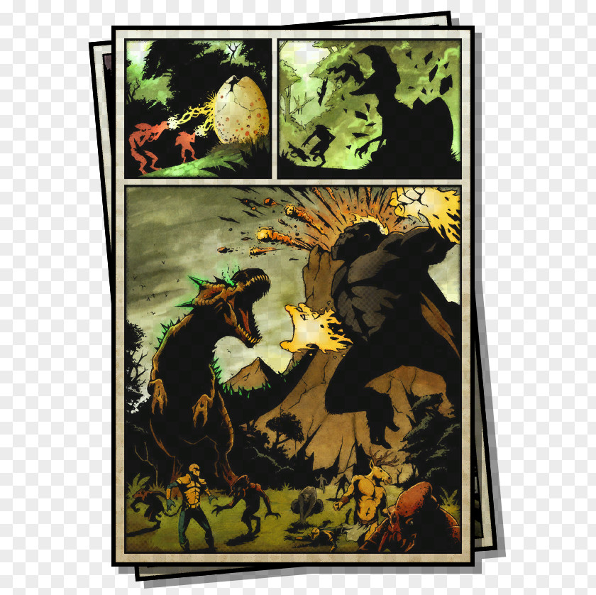 Comic Book Panel Cartoon Poster Legendary Creature PNG