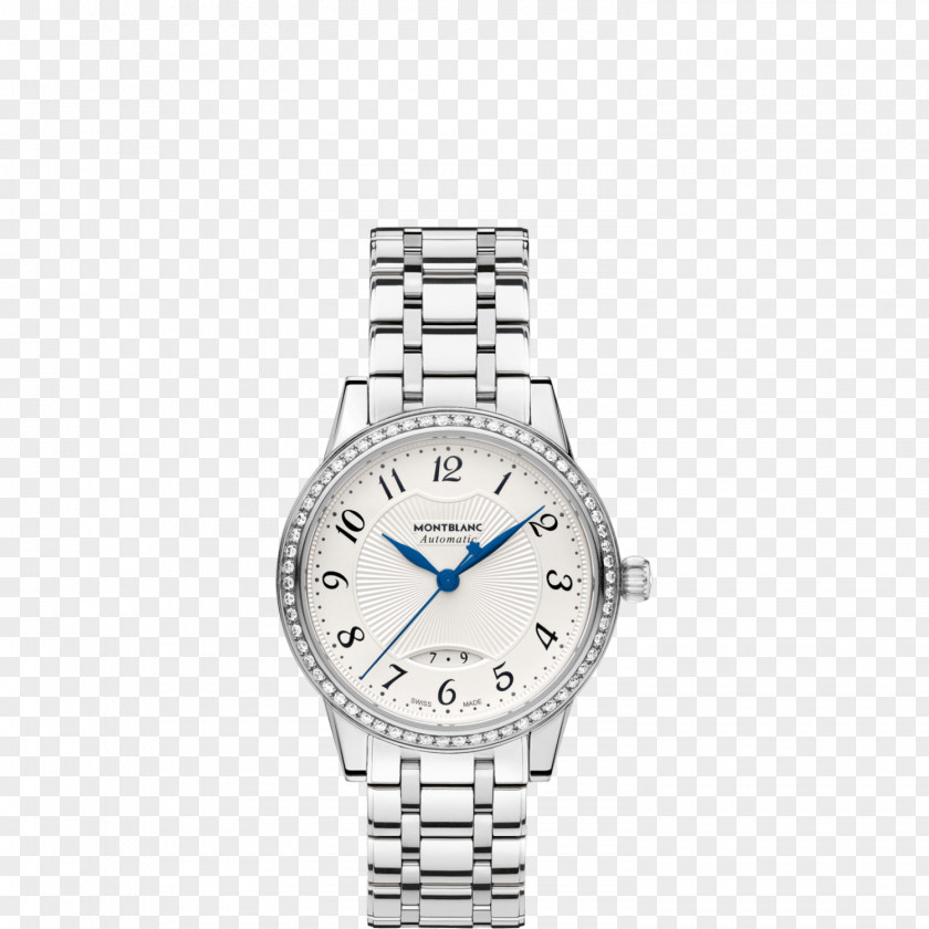 Silver Diamond Female Form Watches Montblanc Villeret Automatic Watch Jewellery PNG