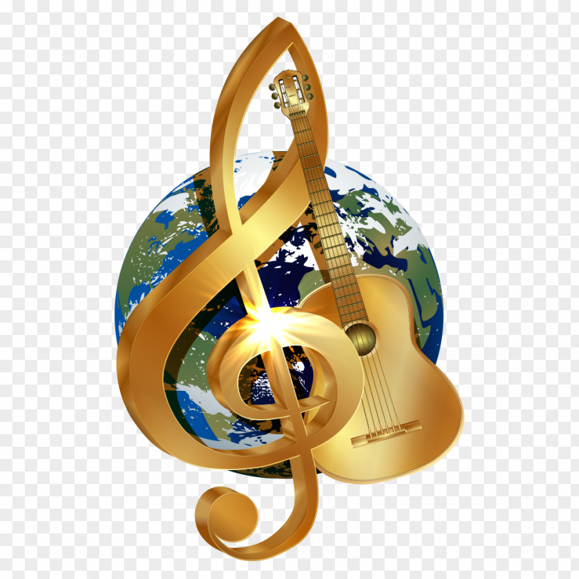 Vector Musical Notes And The Earth Note PNG
