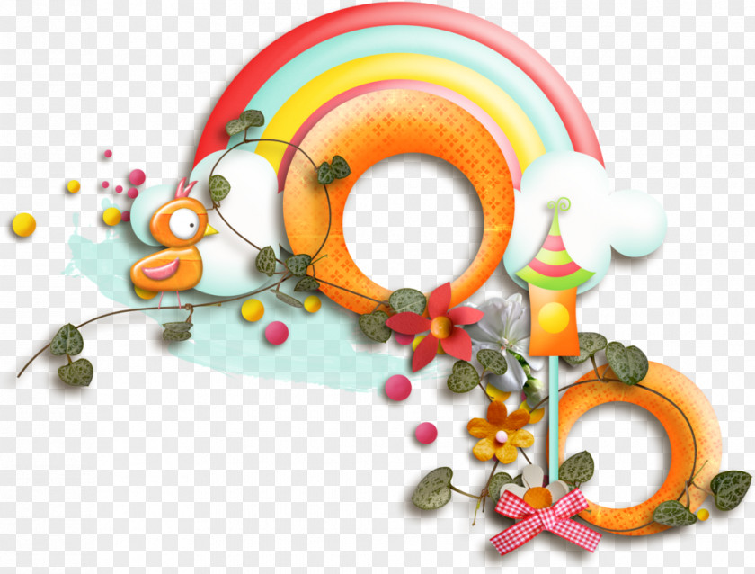 Vines Above The Orange Bird Picture Frame PNG