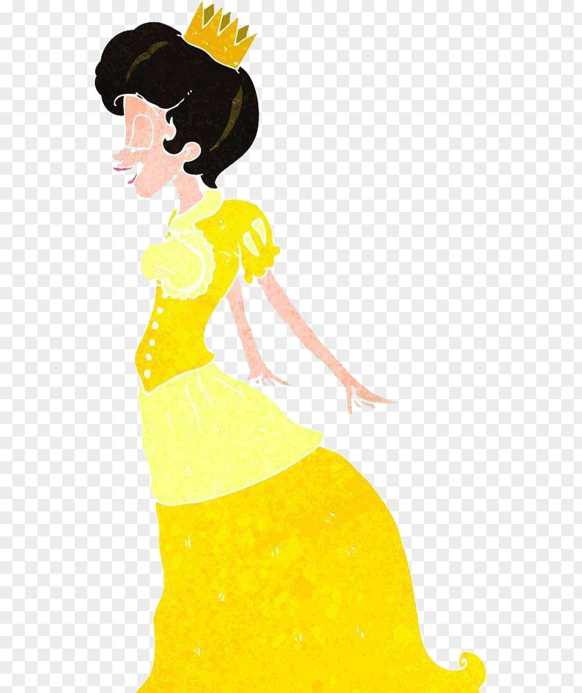 Yellow Princess Skirt Cartoon Designer Illustration PNG