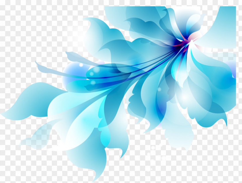 Blue Floral Design Flower PNG