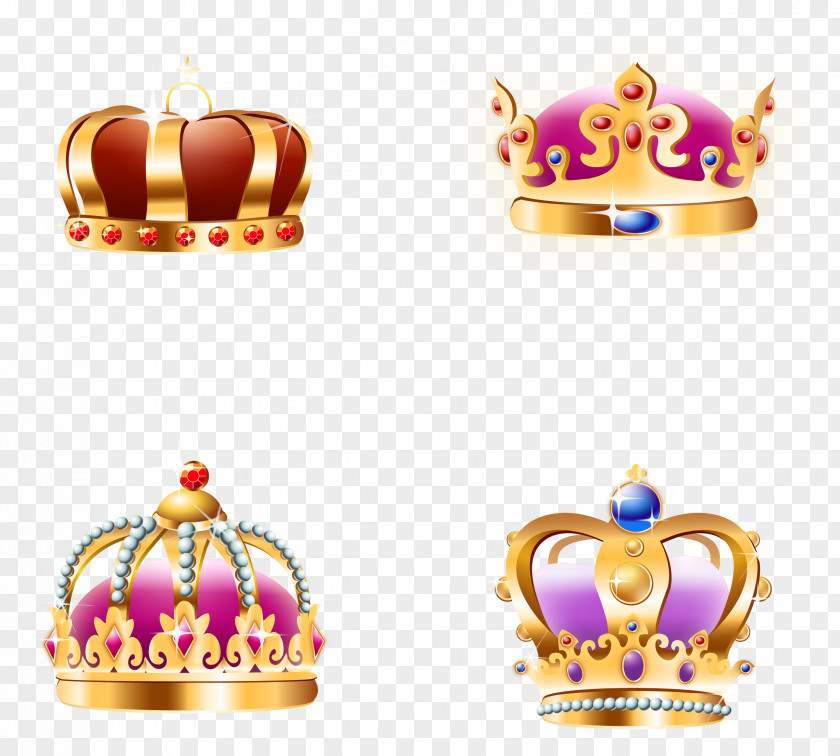 Vector Exquisite Hand-painted Crown Icon PNG