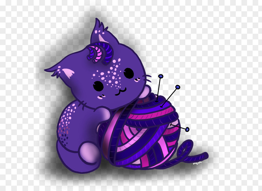 Cat Illustration Clip Art Character Purple PNG