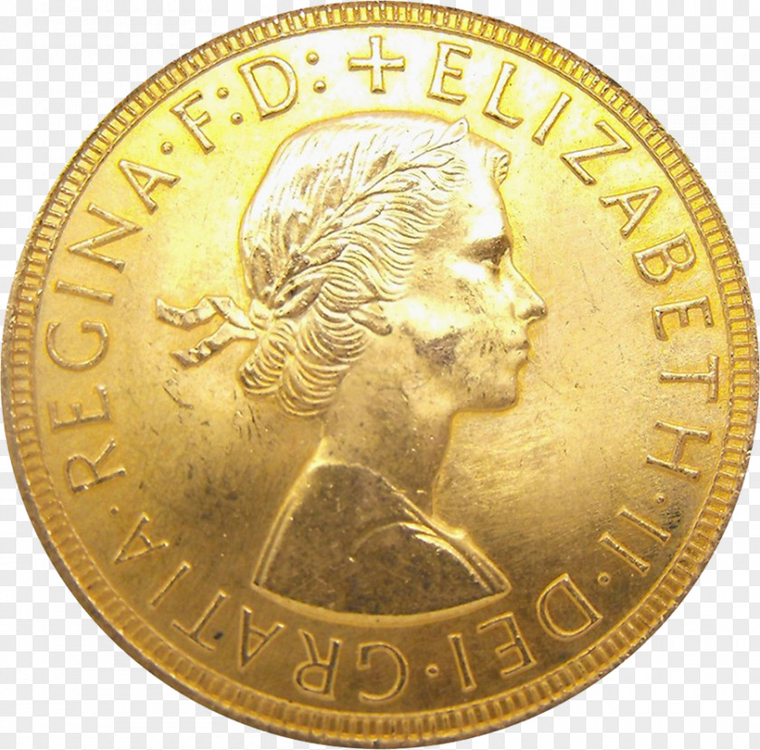 Coin Gold Sovereign Eagle PNG