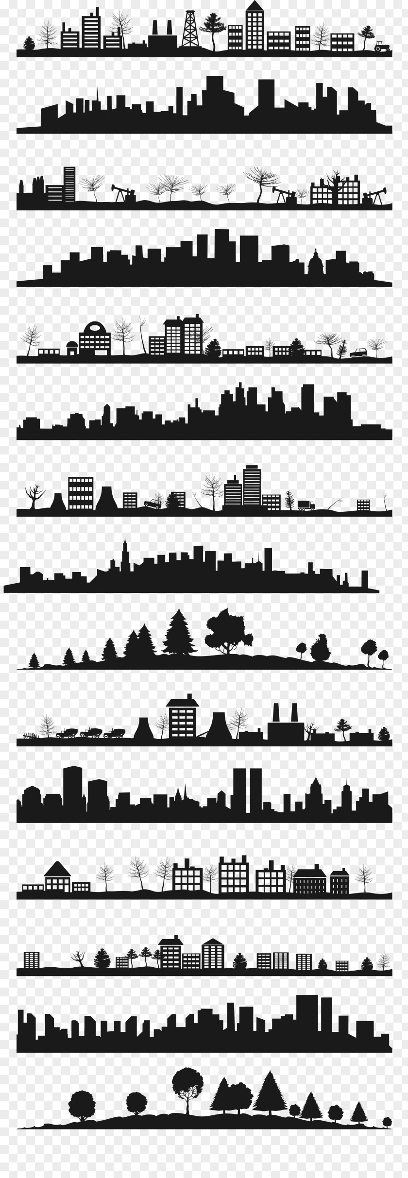 City Silhouette Skyline Photography Illustration PNG