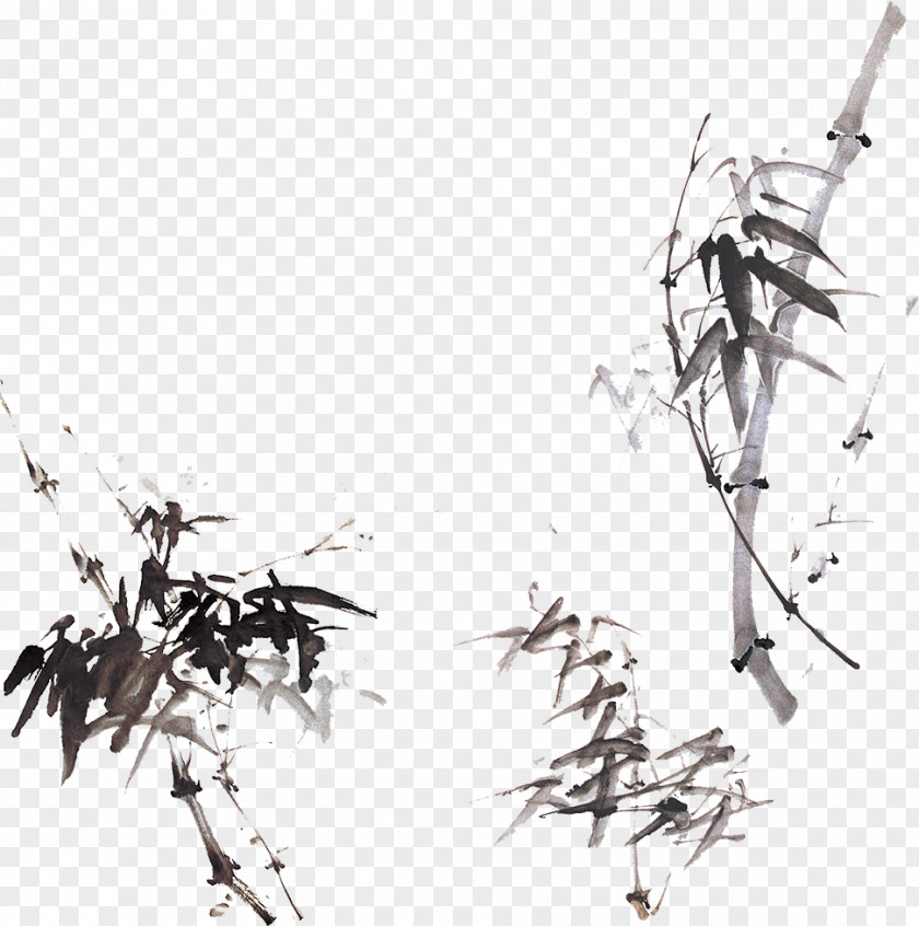 Ink Bamboo Chinoiserie Paper PNG