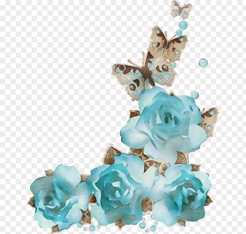 Jewellery Cut Flowers Aqua Blue Turquoise Teal PNG