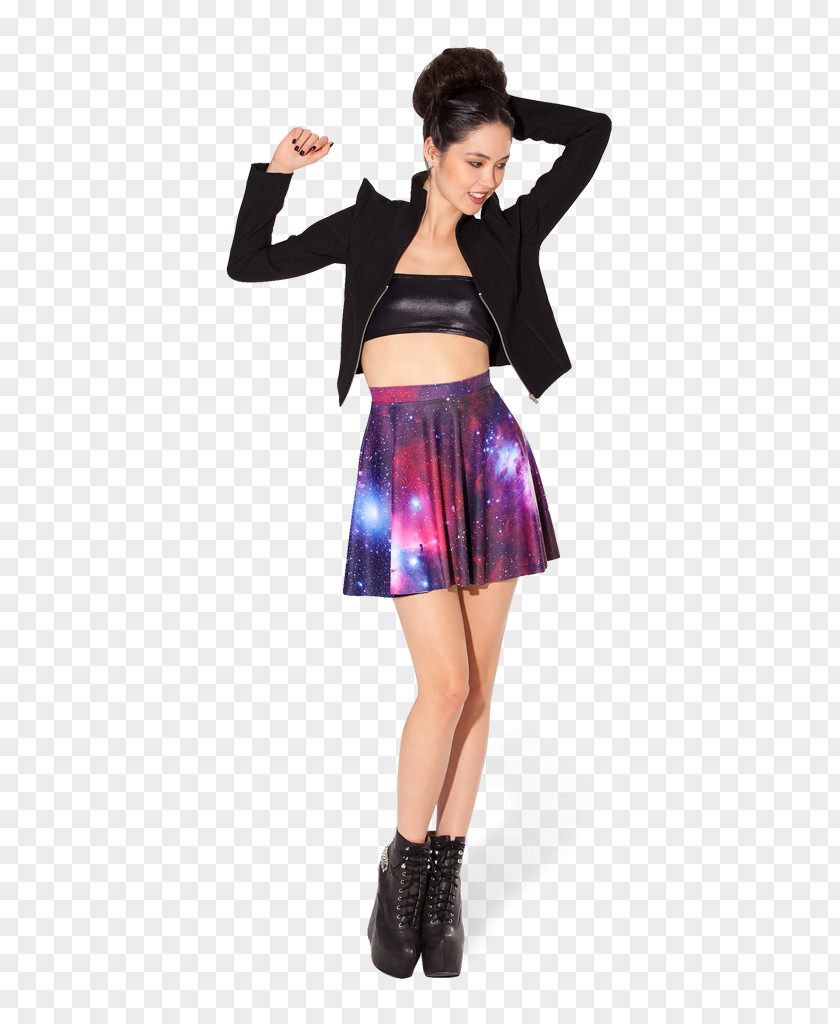 Cosmic Nebula Skirt Pleat Clothing Purple Dress PNG