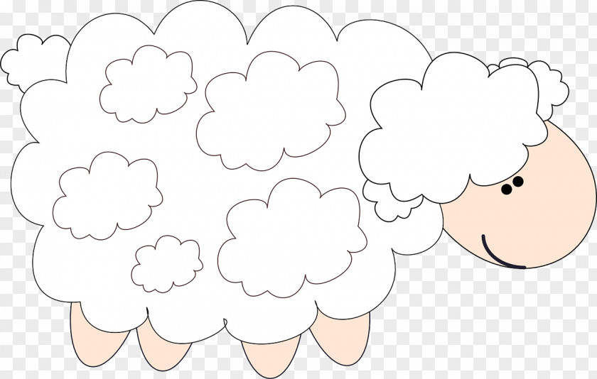 Fluffy Little Sheep Text Black And White Clip Art PNG