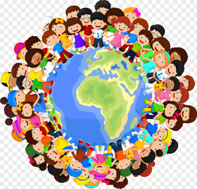 The Edge Of Earth Vector Child Multiculturalism Poster Illustration PNG
