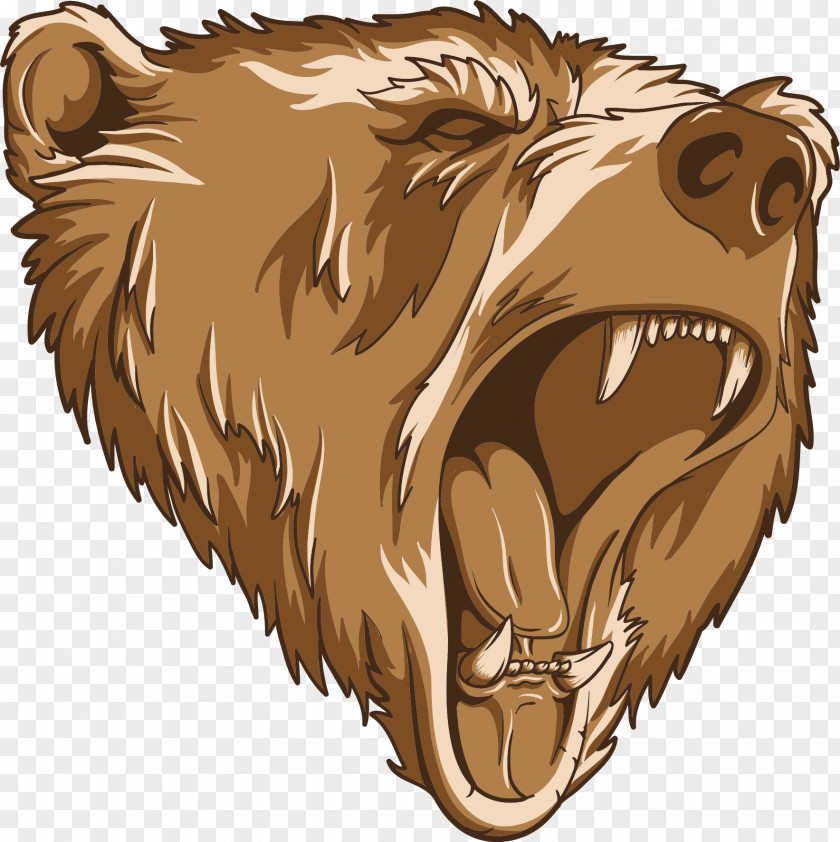 Bear Grizzly Growling Clip Art PNG