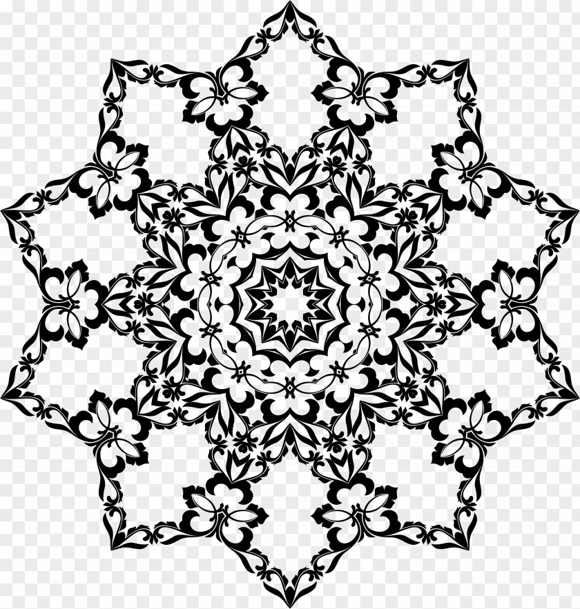 Design Floral Ornament Line Art PNG