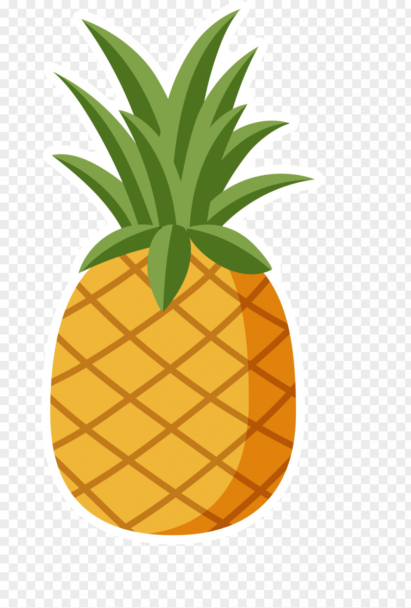 Hand Painted Yellow Pineapple Hawaiian Pizza Clip Art PNG