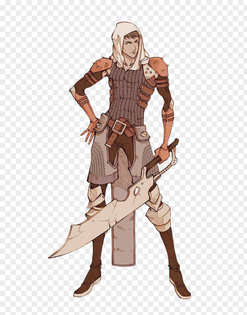 Male Warrior Sword Cartoon Download PNG