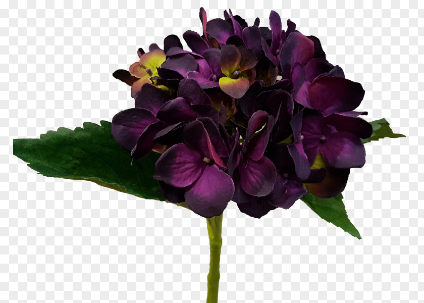 Artificial Flowers Mala Cut Hydrangea Eggplant Violet PNG