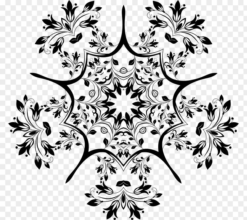 Floral Flower Design Visual Arts Black And White PNG