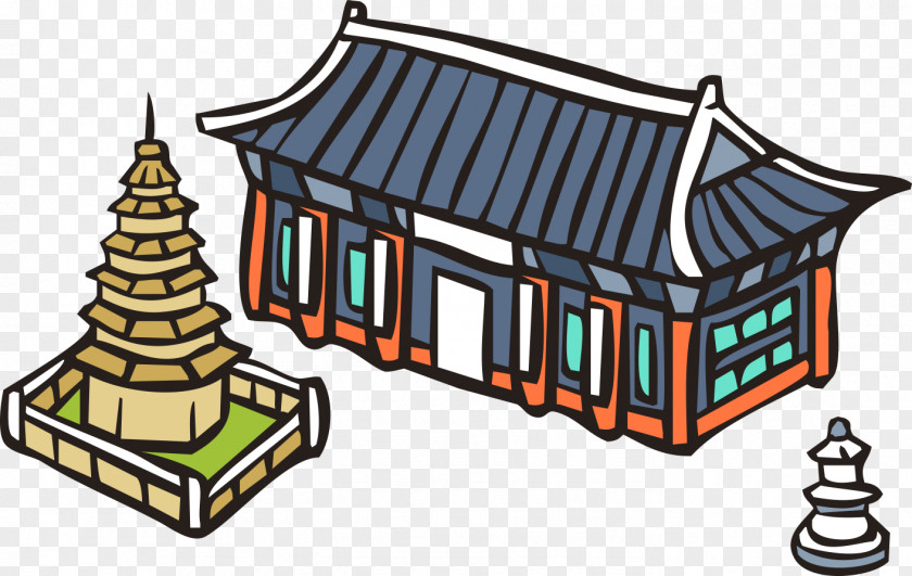 Chinese Temple Pavilion Architecture Pagoda Vector Graphics PNG