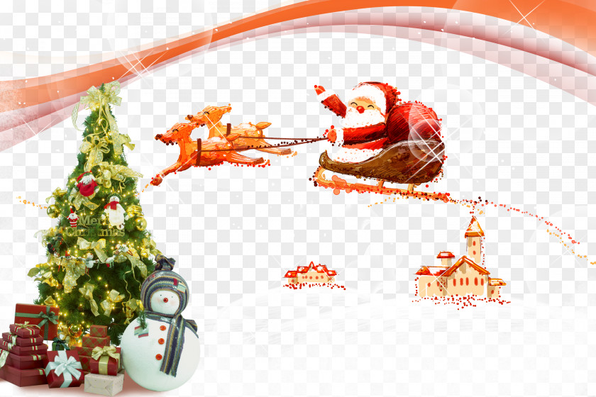 Creative Christmas Santa Claus New Year's Day Poster PNG