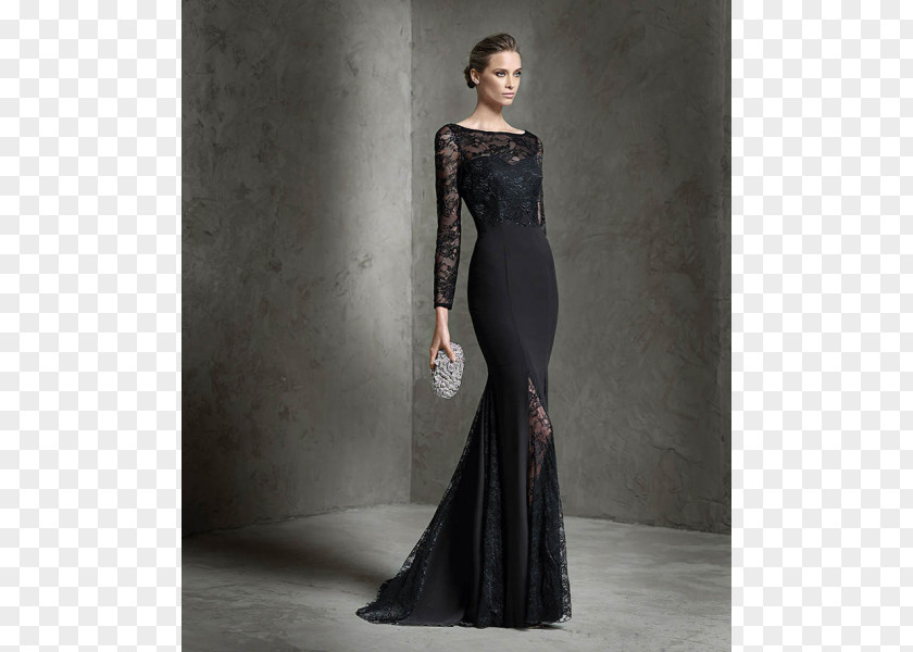 Dress Evening Gown Boat Neck Sleeve PNG