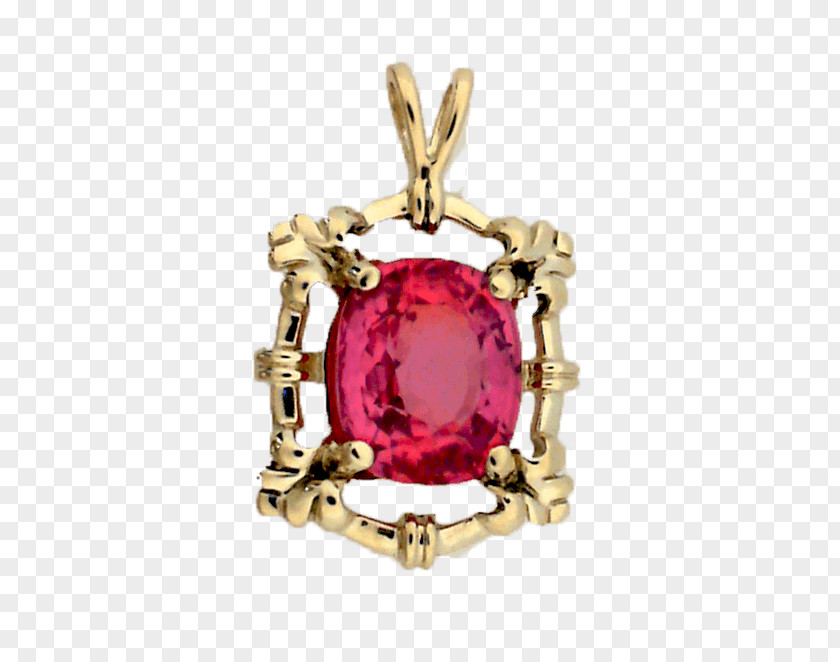 Handmade Jewelry Brand Locket Magenta Ruby M's PNG