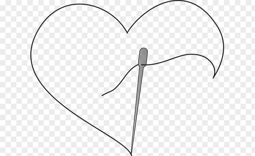 Heart Clip Art Hand-Sewing Needles PNG