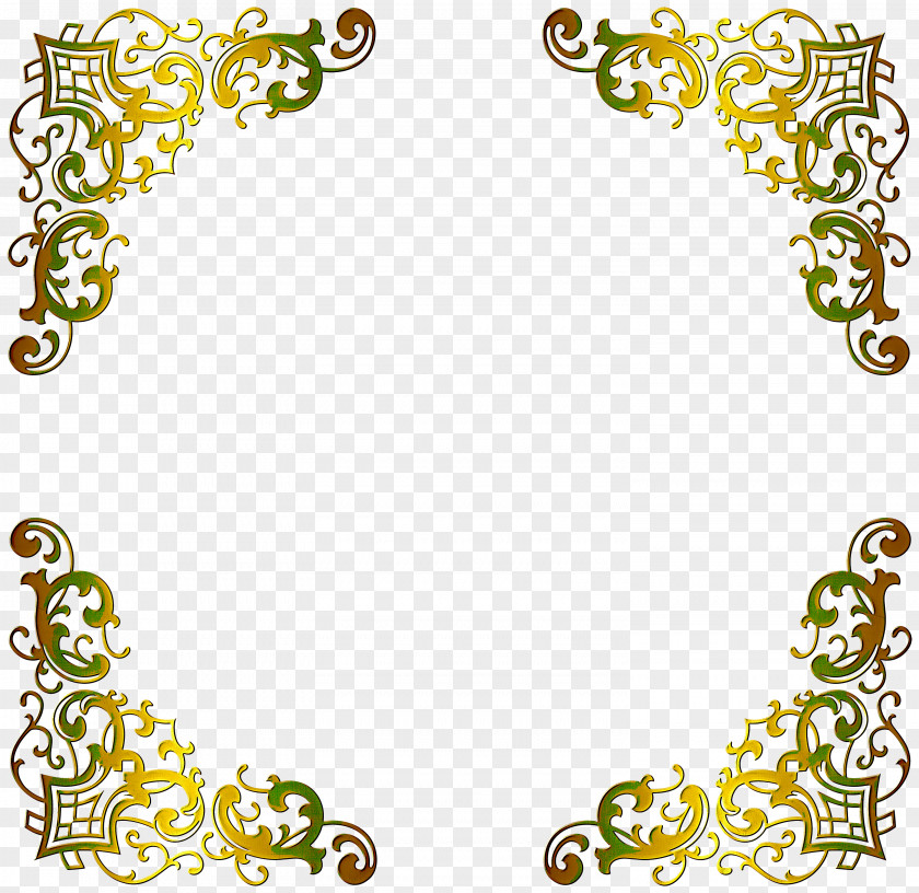 Rectangle Picture Frame Floral Design PNG