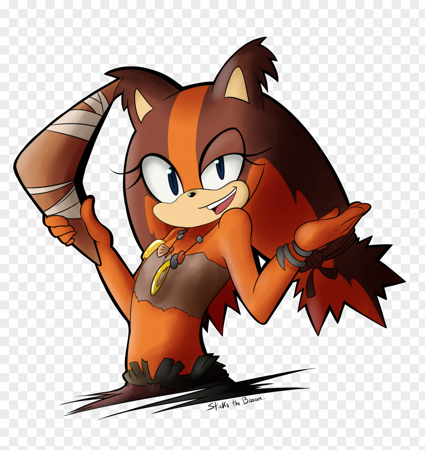 Sonic The Hedgehog Red Fox Sticks Badger PNG
