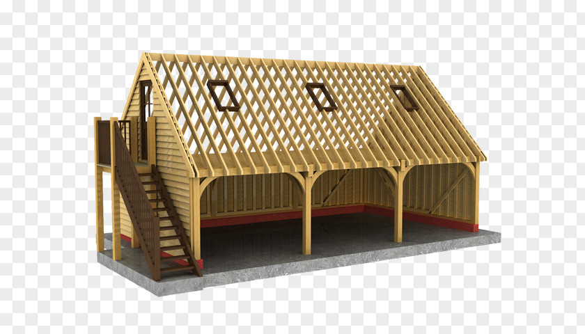 Traditional Building Oak Garage Timber Framing Carport PNG