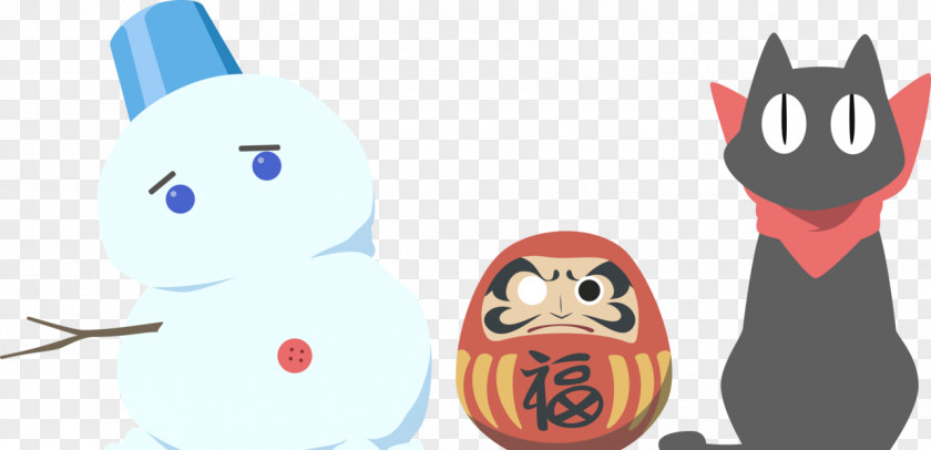 Nichijou Daruma Doll Minimalism Snowman Desktop Wallpaper PNG