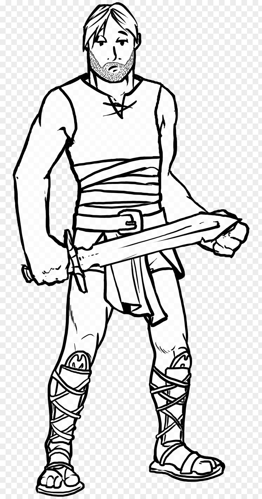 Novice Coloring Book Drawing Gladiator Line Art Hero PNG