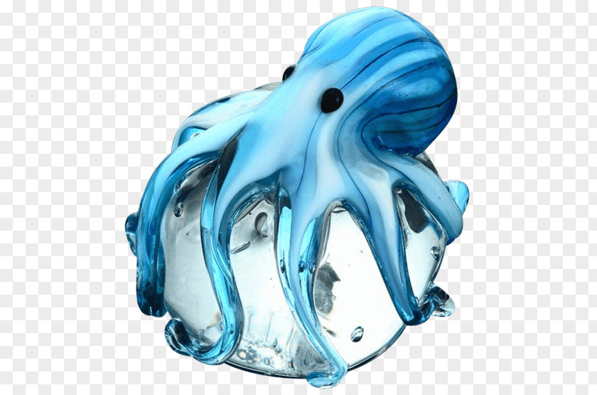 Glass Octopus Cephalopod Art Paperweight PNG