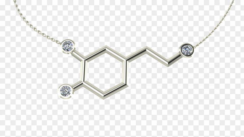 Necklace Molecule Gold Dopamine Jewellery PNG