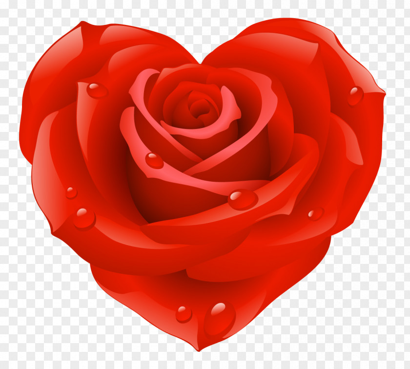 Red Rose Heart Valentines Day Clip Art PNG