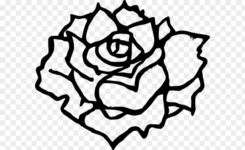 Rose Clip Art Black PNG