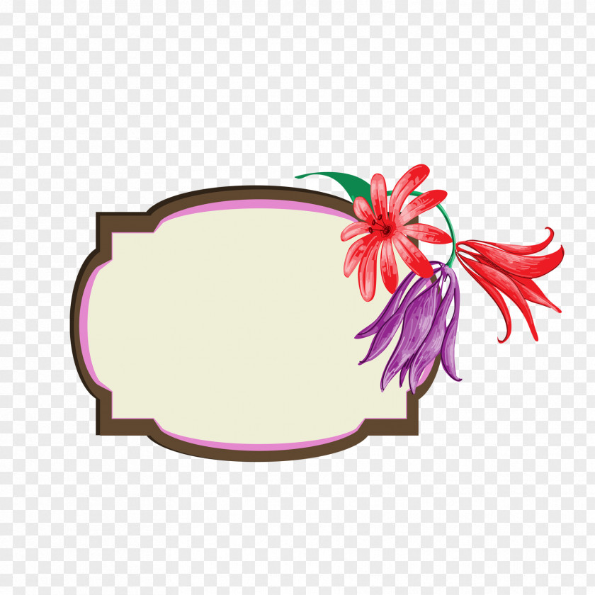 Floral Decorative Frame Material Flower Design Clip Art PNG