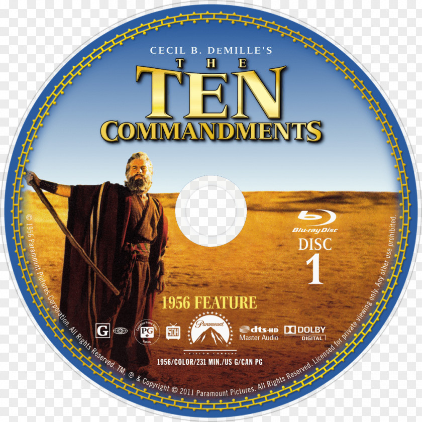 Ten Commandments Blu-ray Disc DVD Film Disk Image PNG