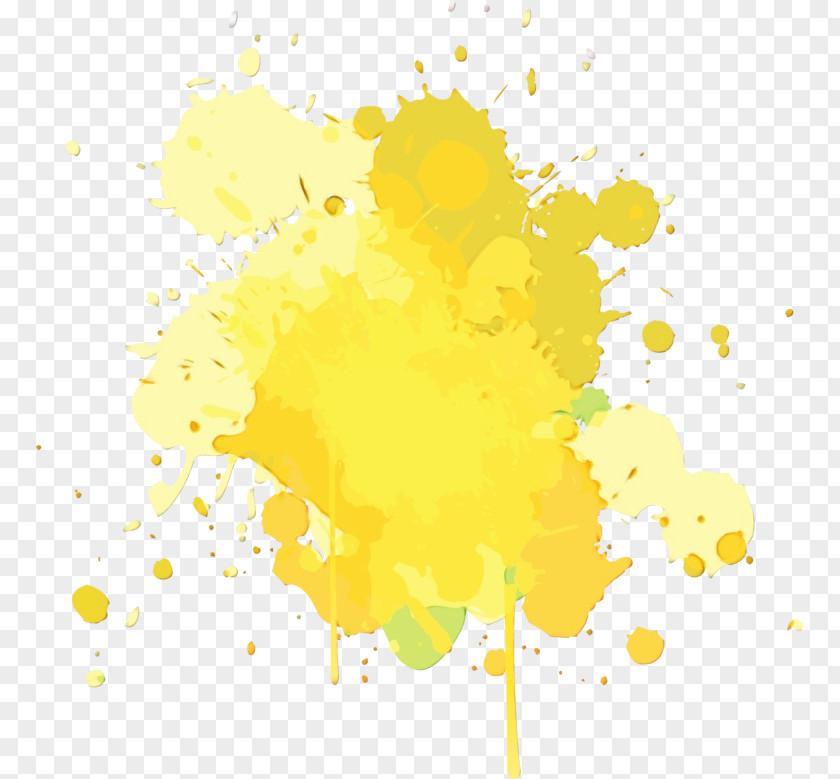 Yellow Brush Paint Cartoon PNG