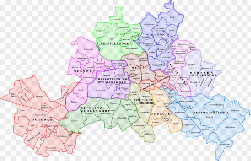 Map Berlingo Barrutiak Quarter Borough Of Berlin Berliner Bezirke PNG