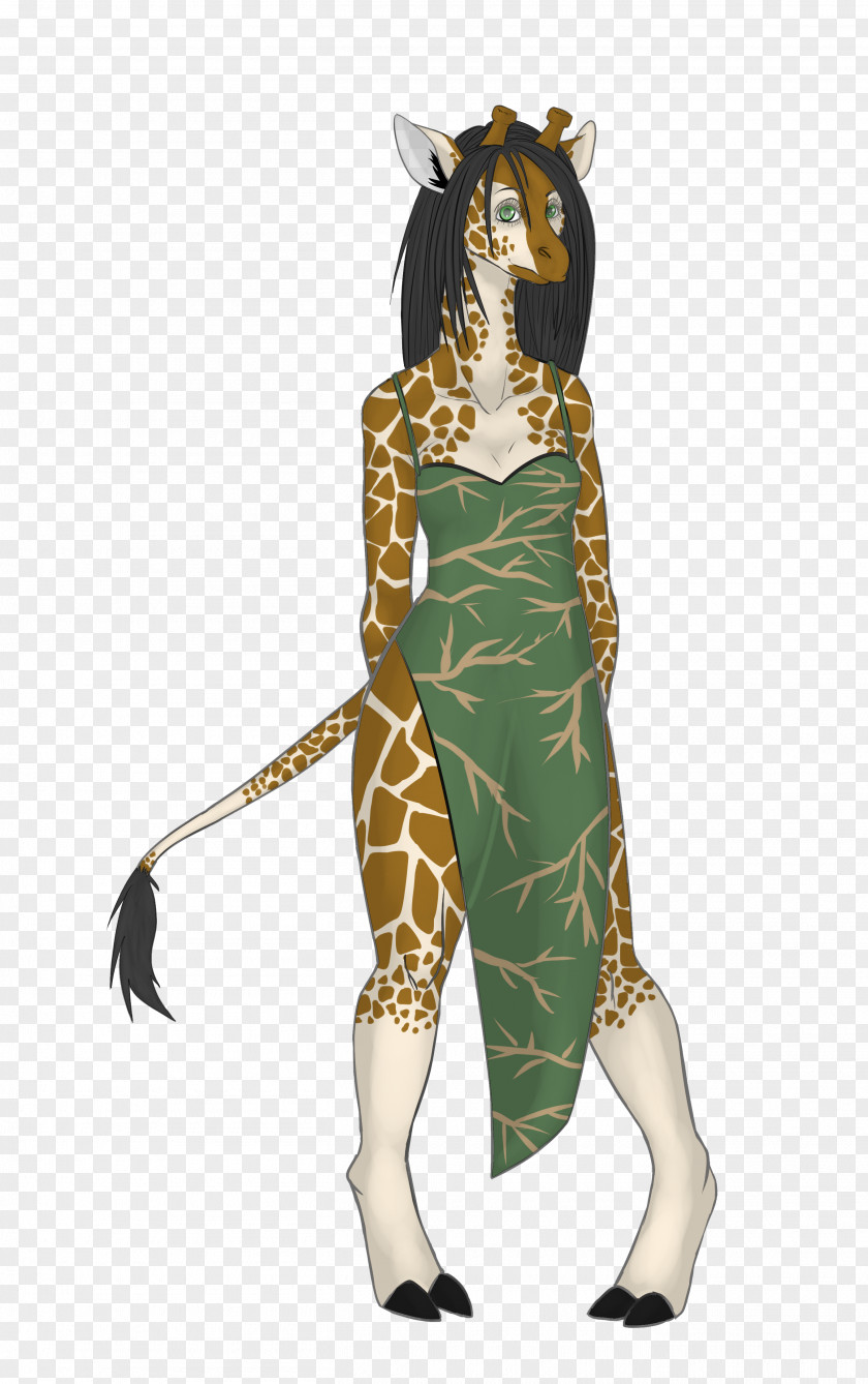 Mink Hair Dress Giraffe Clothing Fashion Costume Design PNG