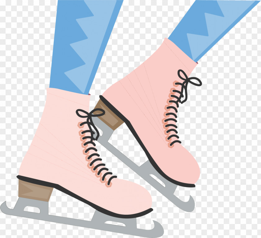 Vector Hand-painted Women Skate Shoe Euclidean PNG