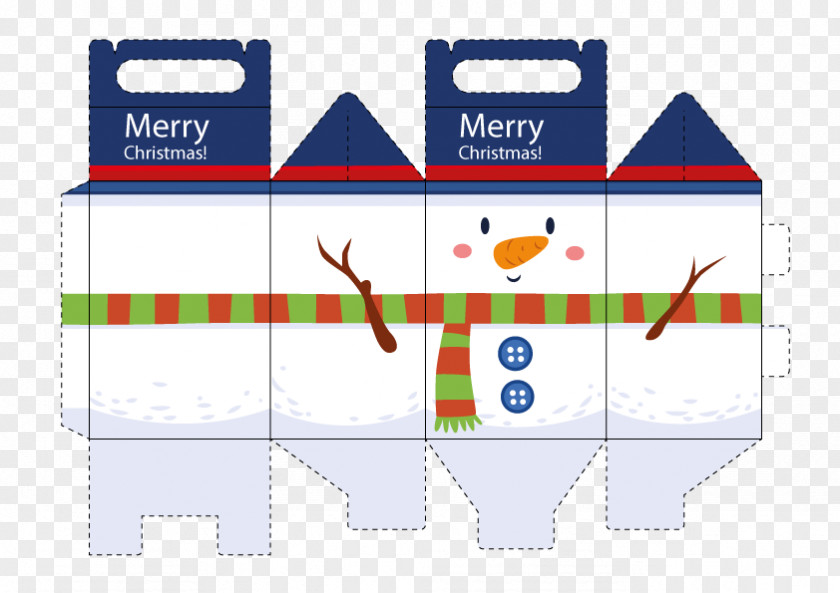 Vector Snowman Box Paper Santa Claus Christmas Gift PNG