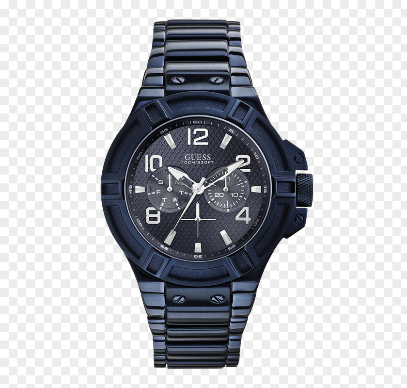 Watch Guess Blue Chronograph Clock PNG
