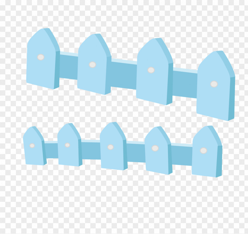 Blue Cartoon Fence Vector Material Computer File PNG