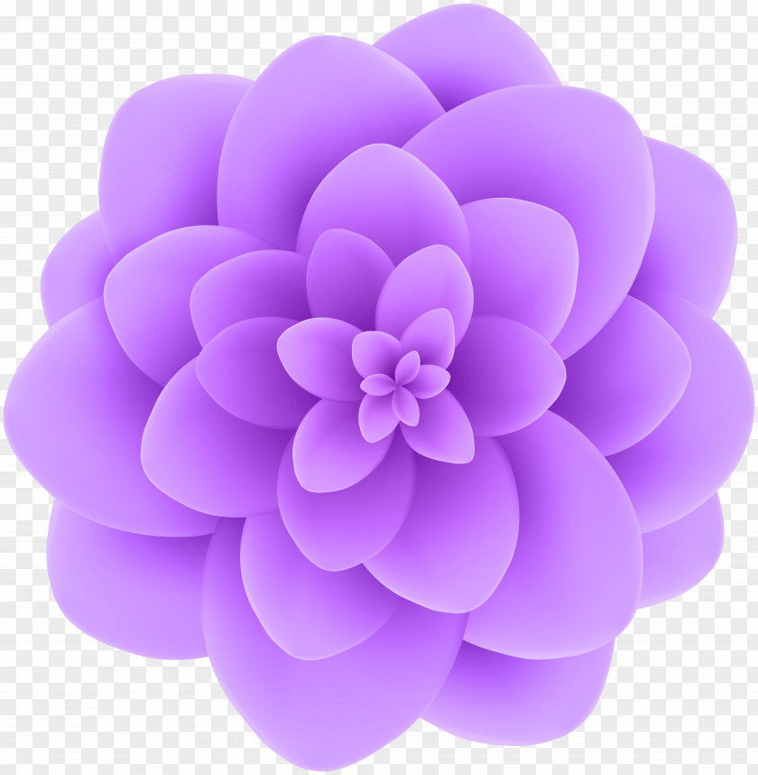 Deco Violet Flower Transparent Clip Art Image Blue PNG