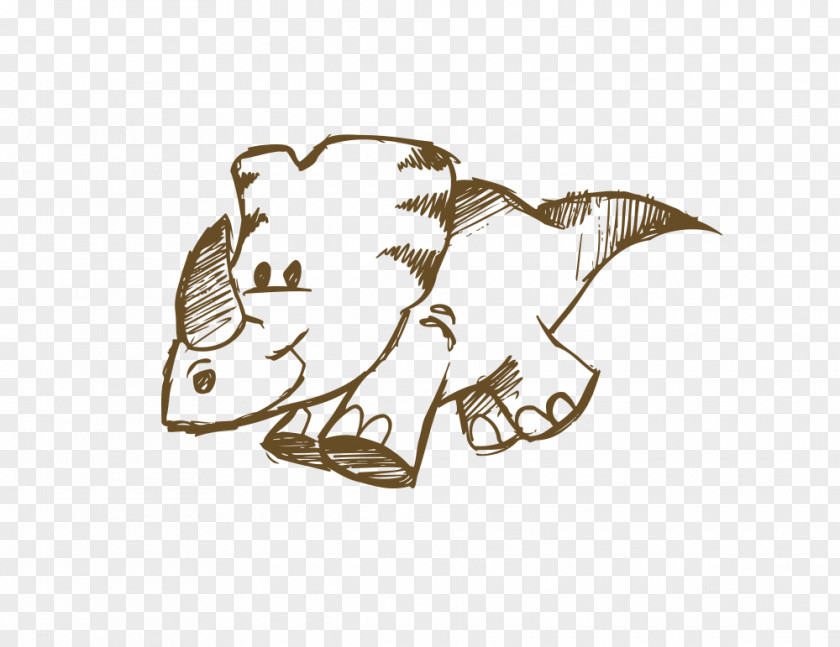 Hand Drawn Rhino Rhinoceros Drawing Sketch PNG