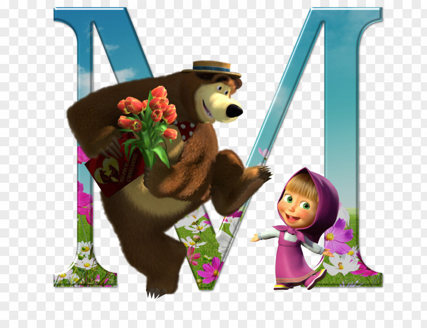 Masha And Bear Alphabet Letter Animation PNG