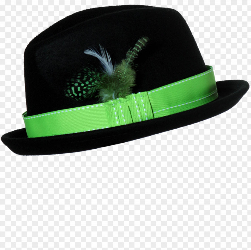 Top Hat Green Fedora Headgear PNG