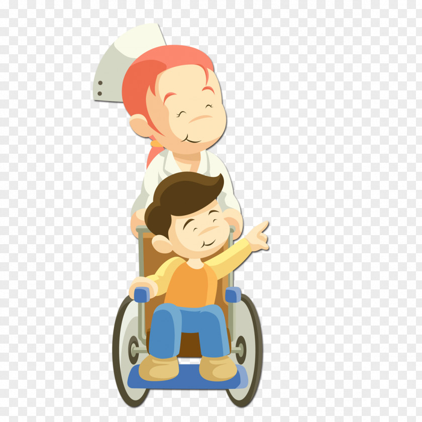 Wheelchair Element Patient Nurse Cartoon PNG