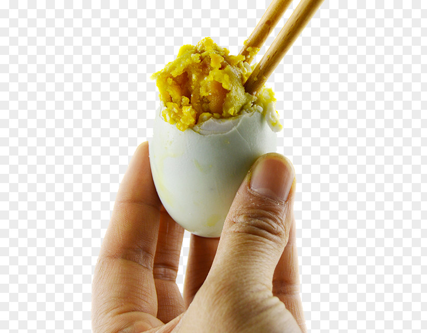 Chopsticks Pick Out The Duck Egg Yolk Salted PNG
